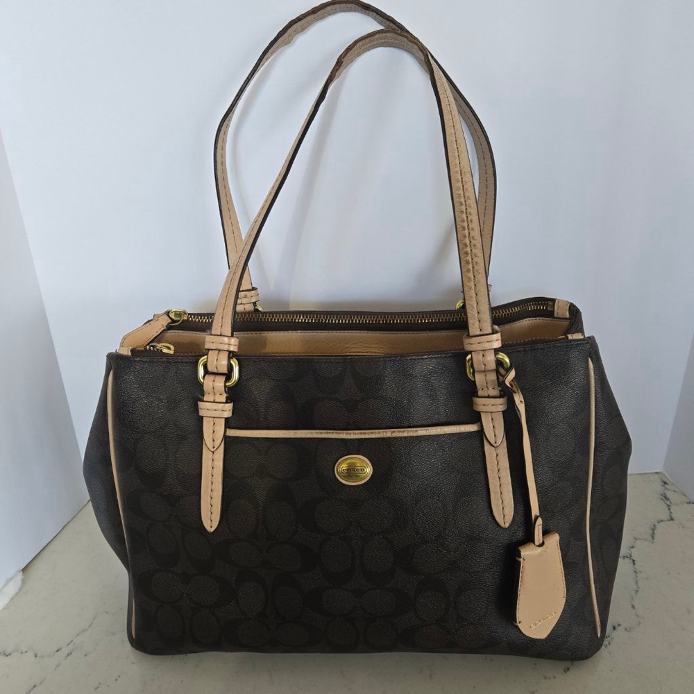 Women's Coach Signature Peyton Double Zip Bag F26187 - Picture 1 of 16